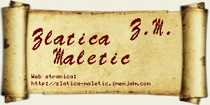 Zlatica Maletić vizit kartica